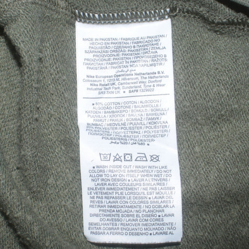 Nike Womens Khaki Green Crew Neck Sweatshirt Small Cotton Blend