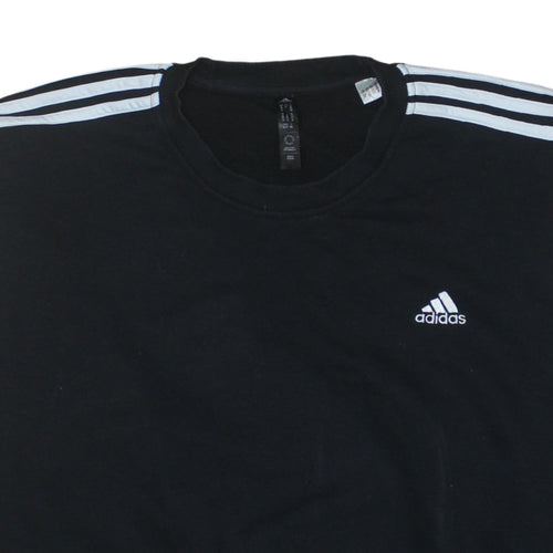 Adidas Women Black XL Pullover Sweatshirt Crew Neck