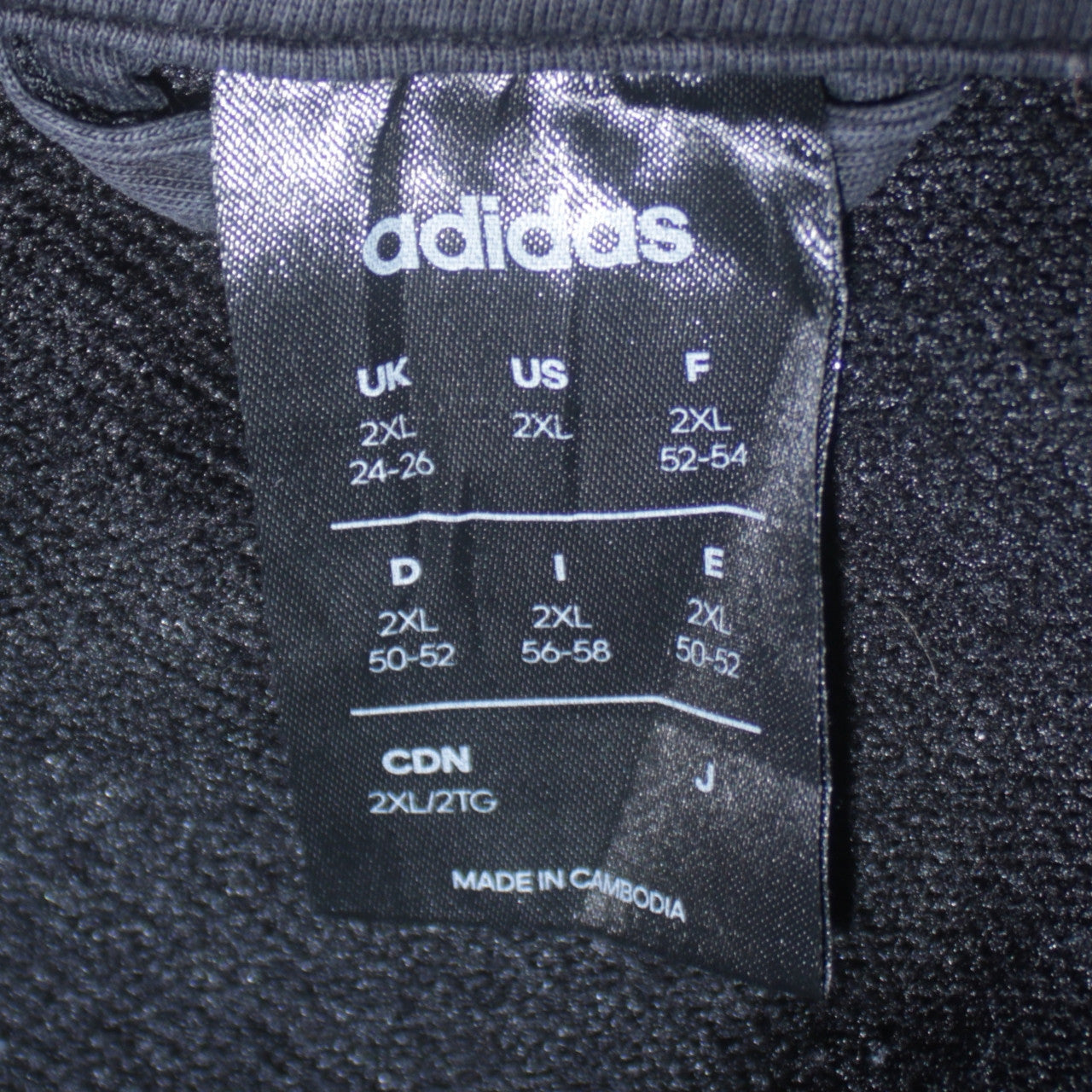 Adidas Womens Black 2XL Full Zip Hoodie Sweatshirt with Logo Print