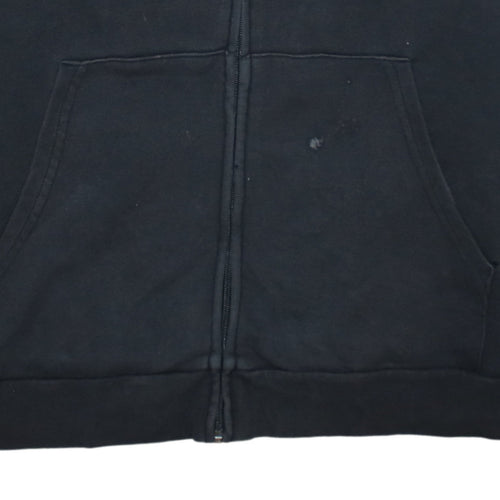 Adidas Womens Black 2XL Full Zip Hoodie Sweatshirt with Logo Print