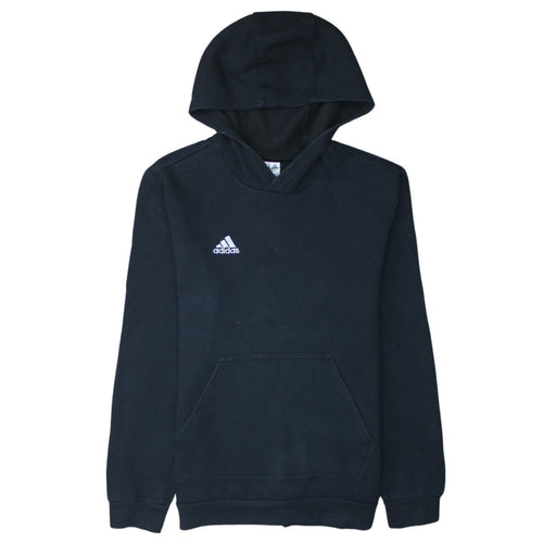 Adidas Boys Black Pullover Hoodie 13-14 Years Fleece Sports Sweatshirt