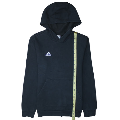 Adidas Boys Black Pullover Hoodie 13-14 Years Fleece Sports Sweatshirt