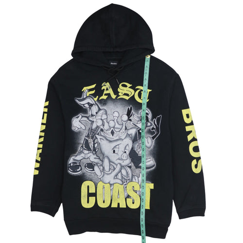 Bershka Men’s Black Looney Tunes Hoodie L Pullover Graphic Sweatshirt