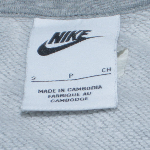 Nike Womens Grey Small Pullover Sweatshirt with Logo Print