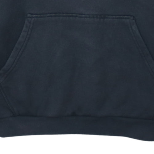 Adidas Womens Black Pullover Hoodie UK 8 Logo Print Cotton Blend