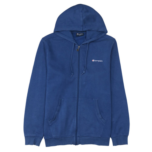 Champion Men Blue 2XL Full Zip Hoodie Fleece Sweatshirt