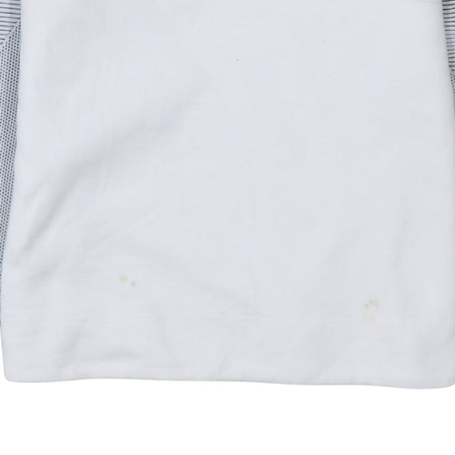 Nike Men's White Striped Raglan Long Sleeve Pullover Sweatshirt L