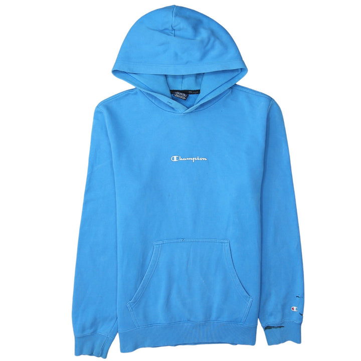 Champion Men's Blue Pullover Hoodie Large Logo Fleece Sweatshirt