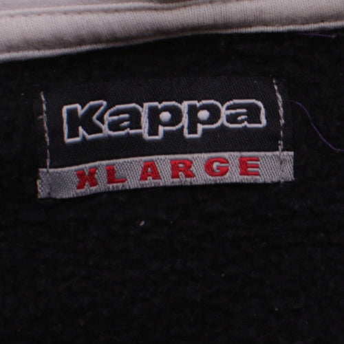Kappa Womens Black White Full Zip Hoodie XL Casual Sweatshirt