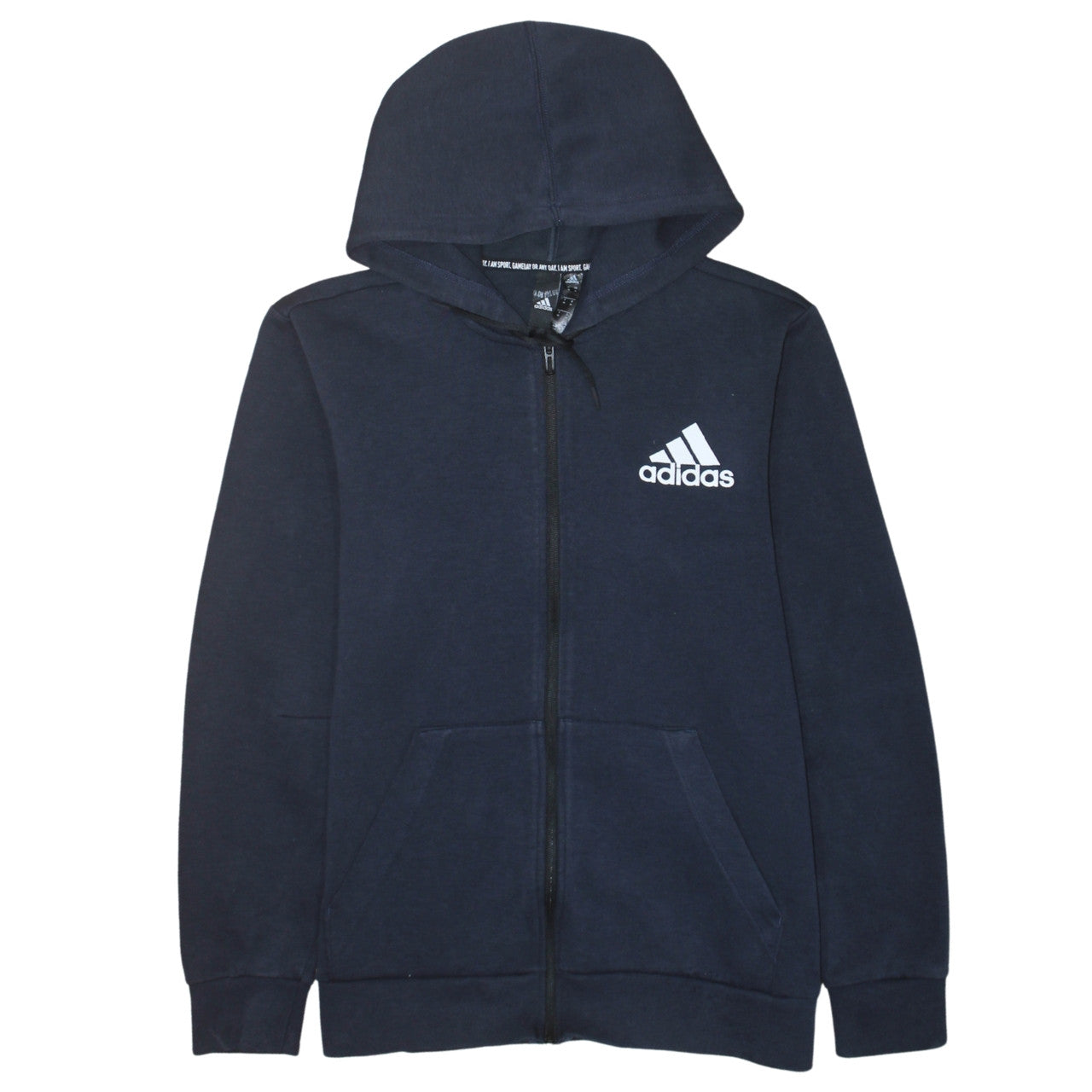 Adidas Men's Blue Full Zip Hoodie Size M Regular Fit Sportswear