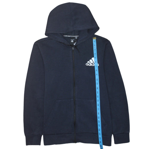 Adidas Men's Blue Full Zip Hoodie Size M Regular Fit Sportswear