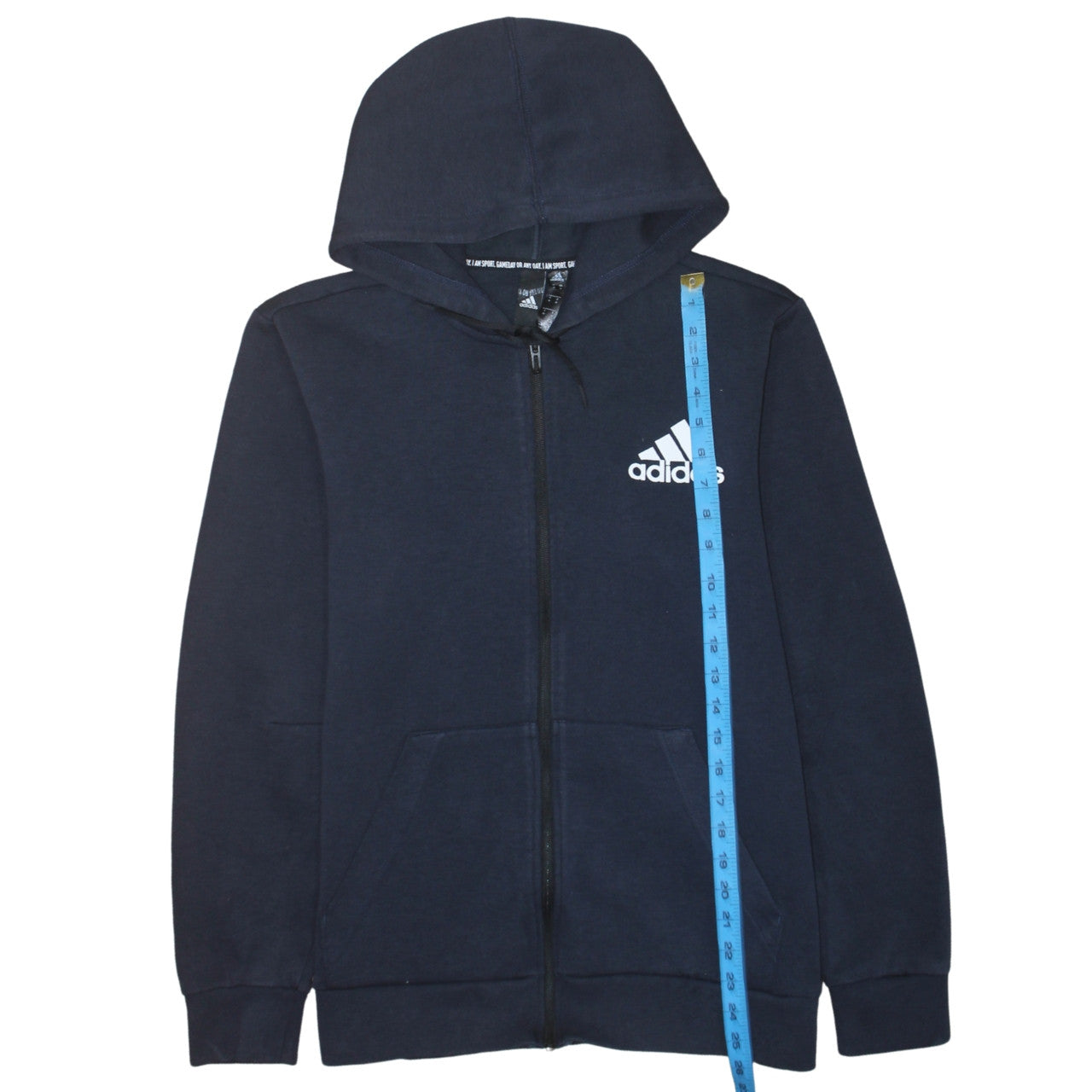 Adidas Men's Blue Full Zip Hoodie Size M Regular Fit Sportswear