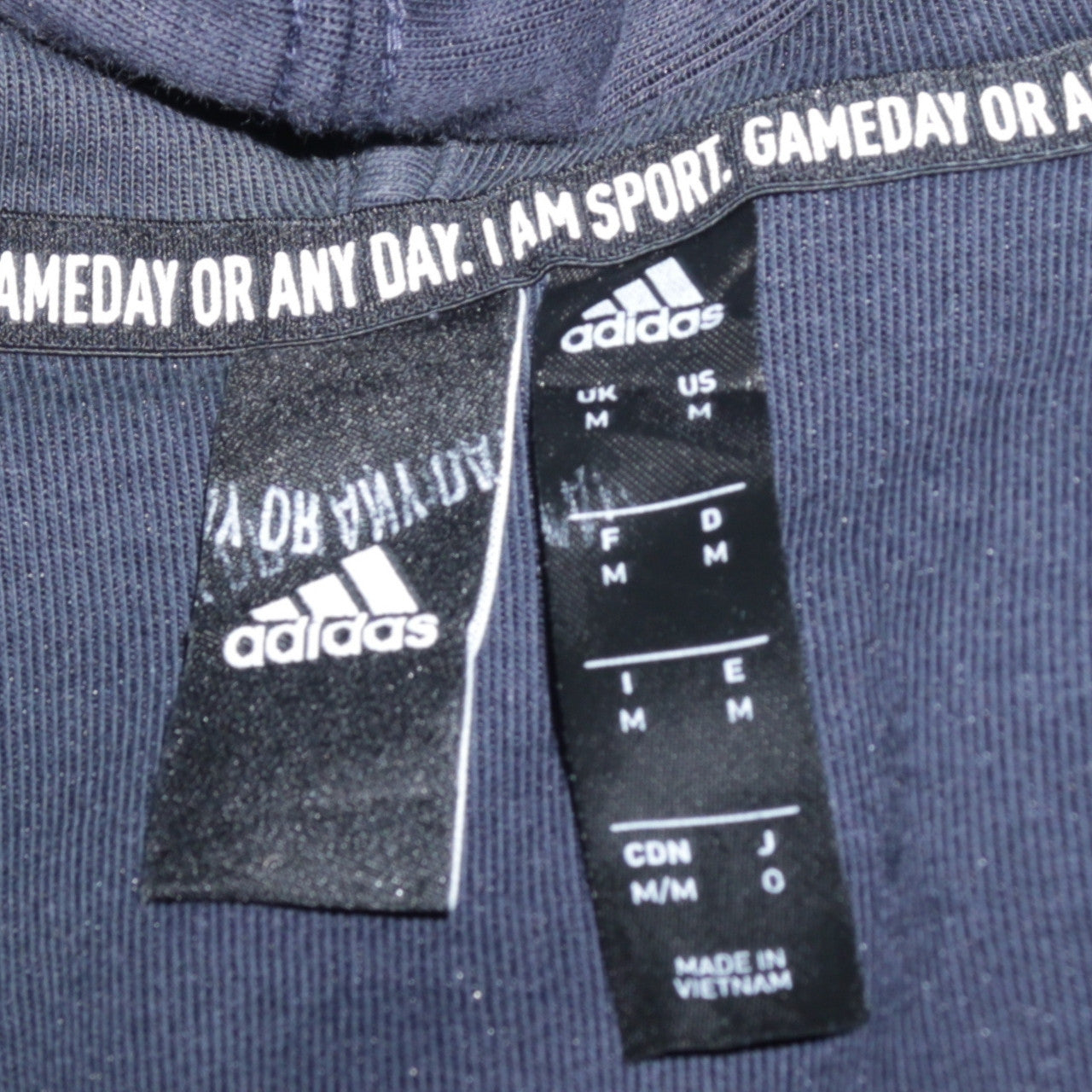 Adidas Men's Blue Full Zip Hoodie Size M Regular Fit Sportswear