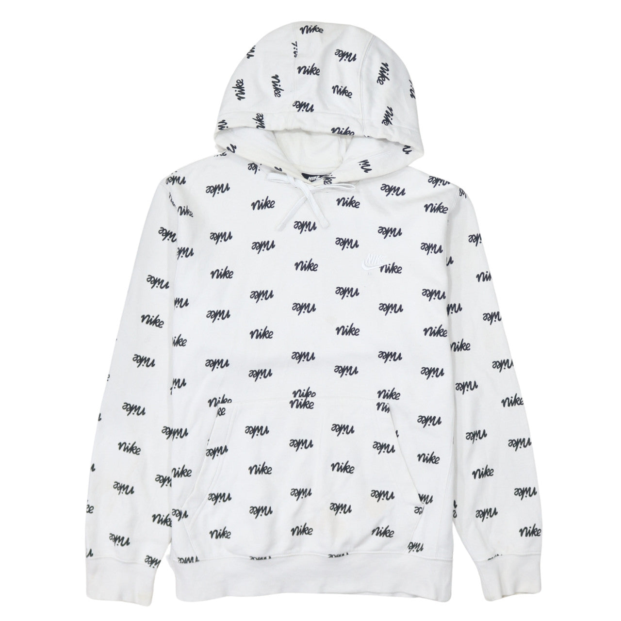 Nike Men's White Graphic Print Pullover Hoodie Size S
