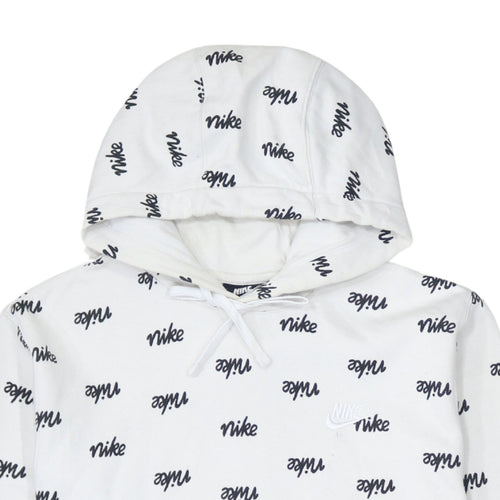 Nike Men's White Graphic Print Pullover Hoodie Size S