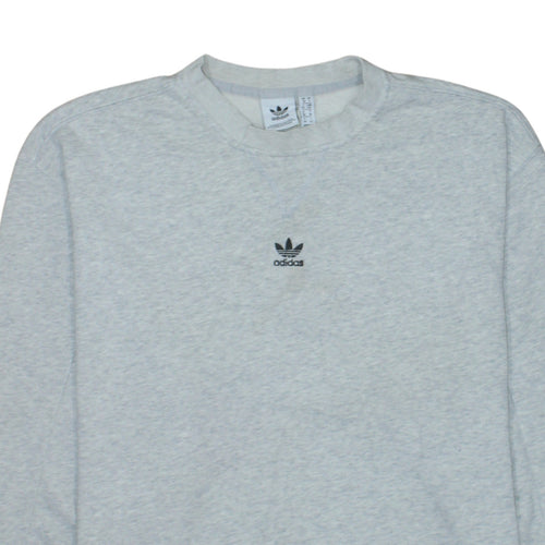 Adidas Women Grey Crew Neck Pullover Sweatshirt Size 10