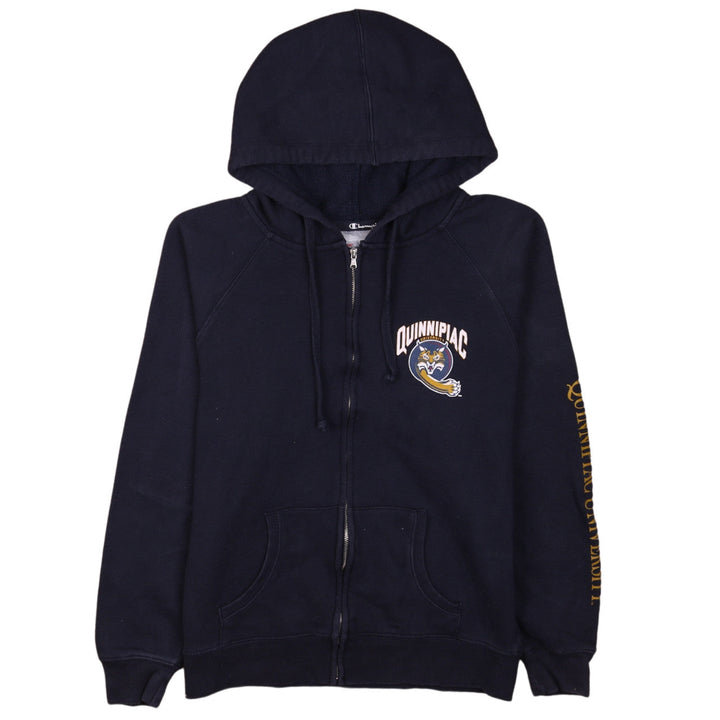 Champion Mens Blue Full Zip Hoodie M Quinnipiac University Fleece