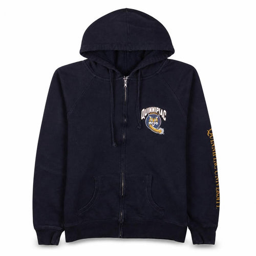 Champion Mens Blue Full Zip Hoodie M Quinnipiac University Fleece