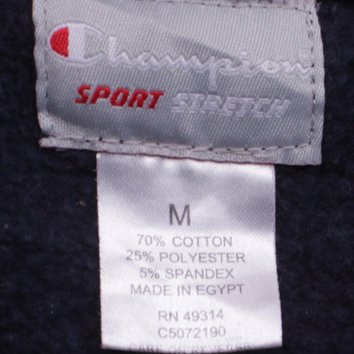 Champion Mens Blue Full Zip Hoodie M Quinnipiac University Fleece