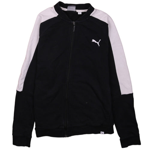 Puma Womens Black Track Jacket Size 12 Full Zip Lightweight