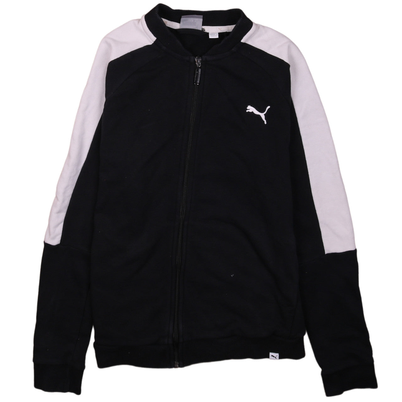 Puma Womens Black Track Jacket Size 12 Full Zip Lightweight