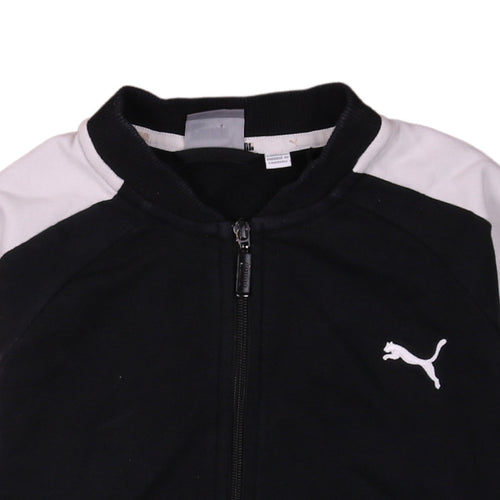 Puma Womens Black Track Jacket Size 12 Full Zip Lightweight