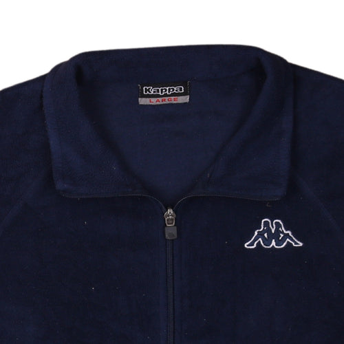 Kappa Men's Blue Fleece Full Zip Jacket Size L Casual Sportswear