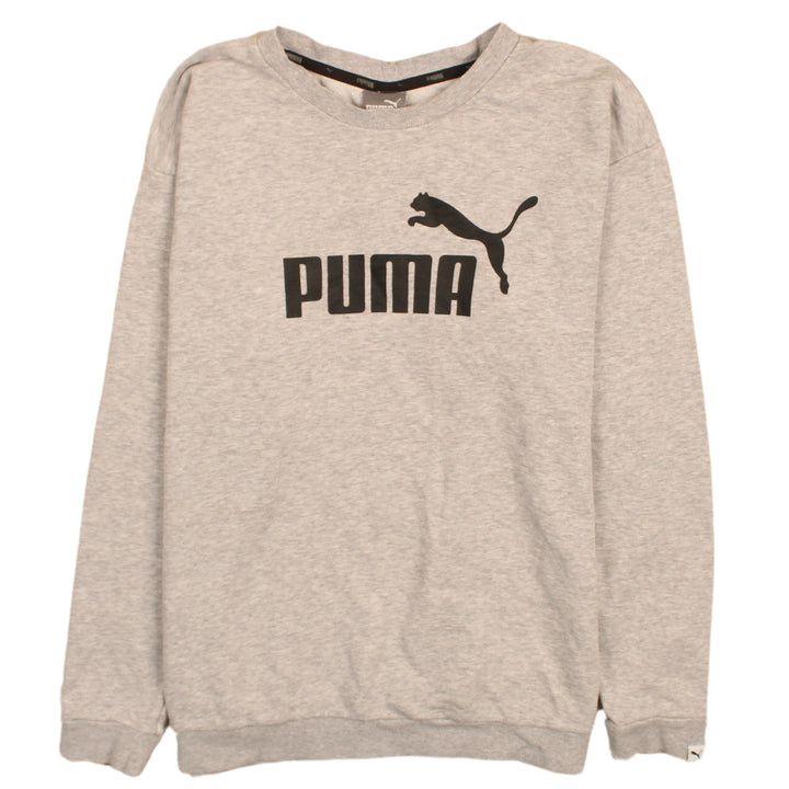 Puma Womens Grey Crew Neck Pullover Sweatshirt Size 12