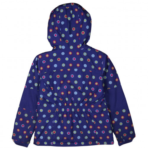 Lands' End Girls Blue Polka Dot Hooded Rain Coat Jacket Size 7 Years