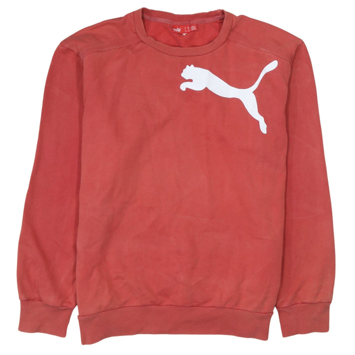 Puma Women's Red Logo Crew Neck Pullover Sweatshirt Size 16