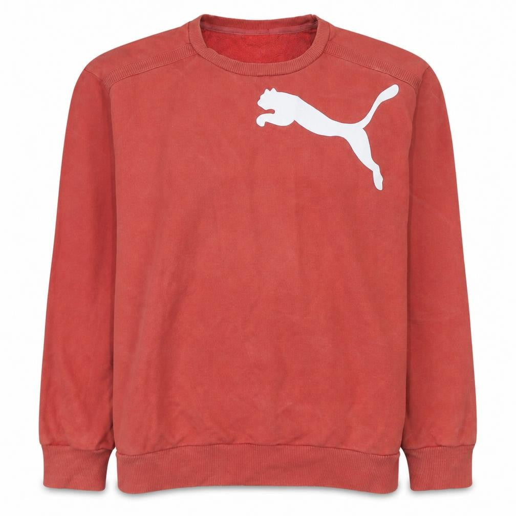 Front view of Puma Women's Red Logo Crew Neck Pullover Sweatshirt, size 16