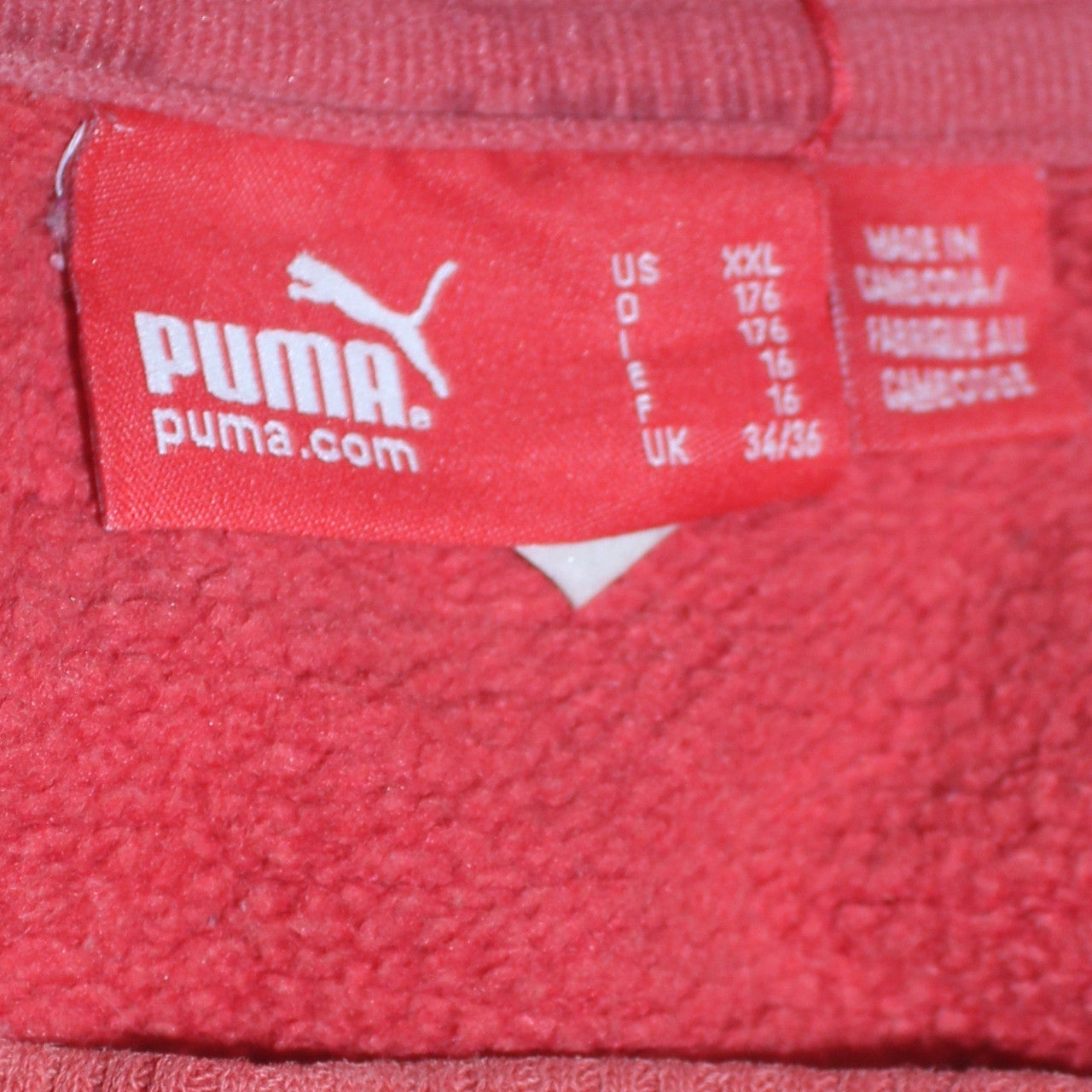 Puma Women's Red Logo Crew Neck Pullover Sweatshirt Size 16