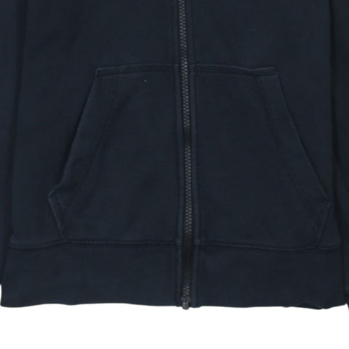 Nike Teens Black Full Zip Hoodie S Regular Cotton Blend