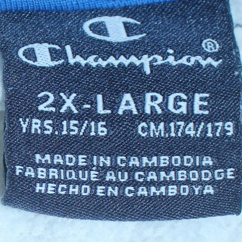 Champion Boys Blue & White Pullover Hoodie Size 15-16 Years Cotton Blend