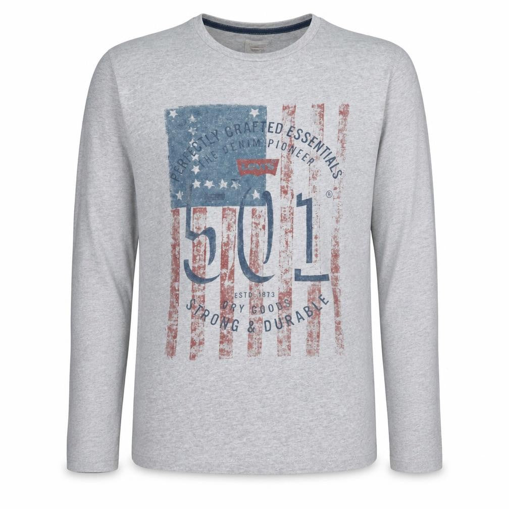 Levi's Boys Grey Long Sleeve 501 Logo T-Shirt Size 16 Years