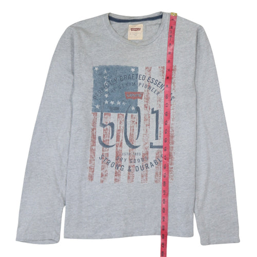Levi's Boys Grey Long Sleeve 501 Logo T-Shirt Size 16 Years