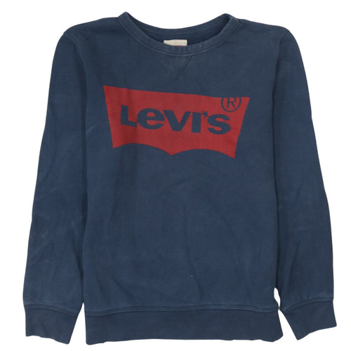 Levi's Boys Blue Pullover Fleece Sweatshirt Size 16 Years Logo Design