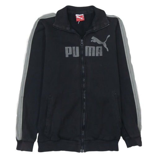 Puma Teens Black Track Jacket XL Full Zip Sports Fleece Regular Fit