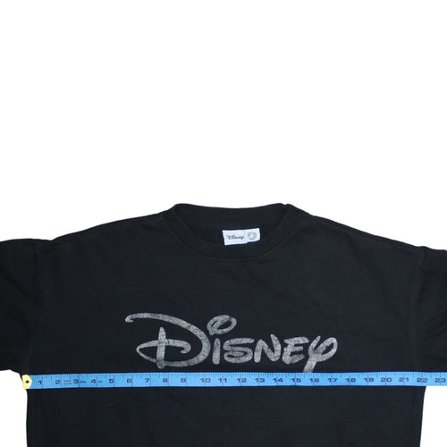 Disney Women's Black Glitter Logo Pullover Sweatshirt Size 10/12