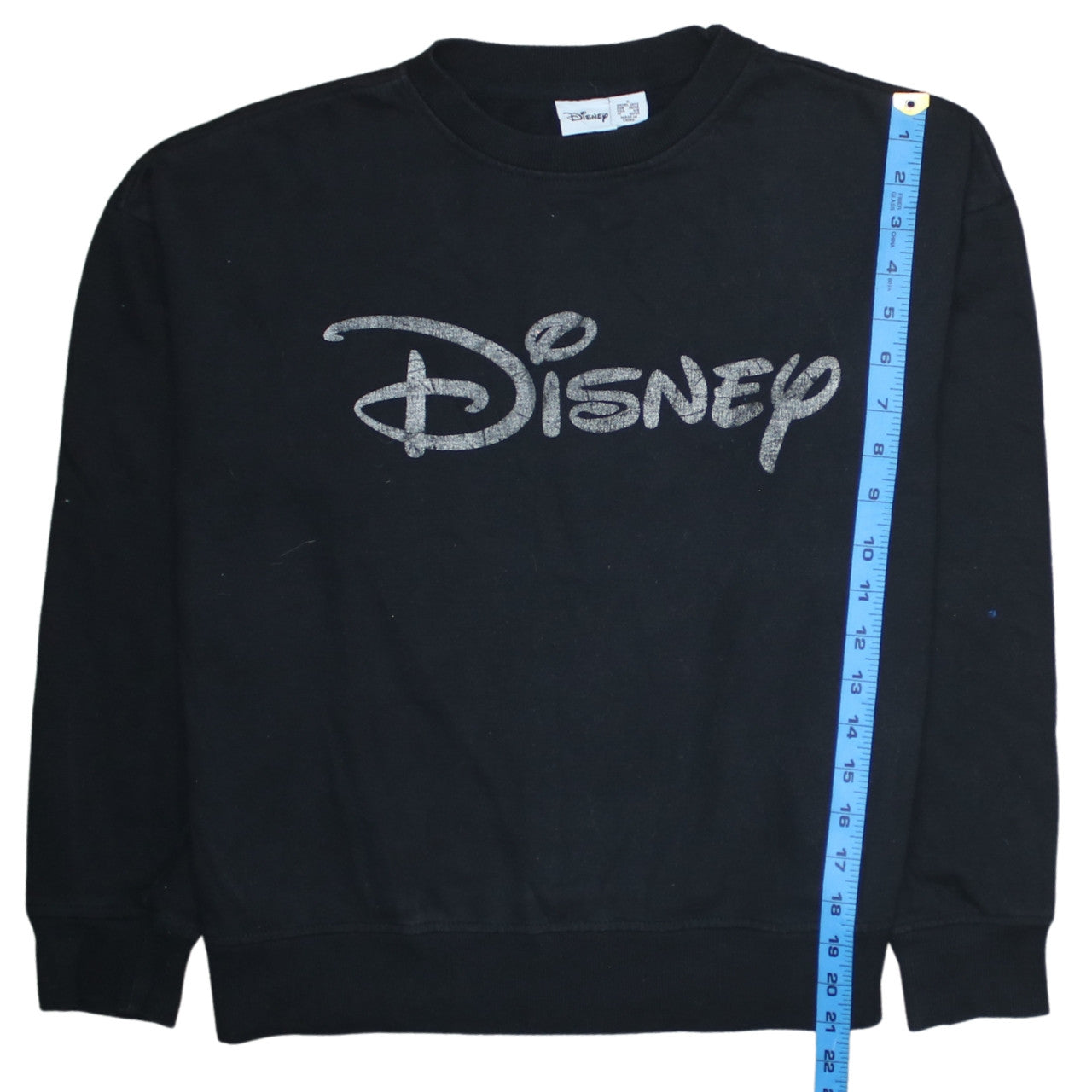 Disney Women's Black Glitter Logo Pullover Sweatshirt Size 10/12