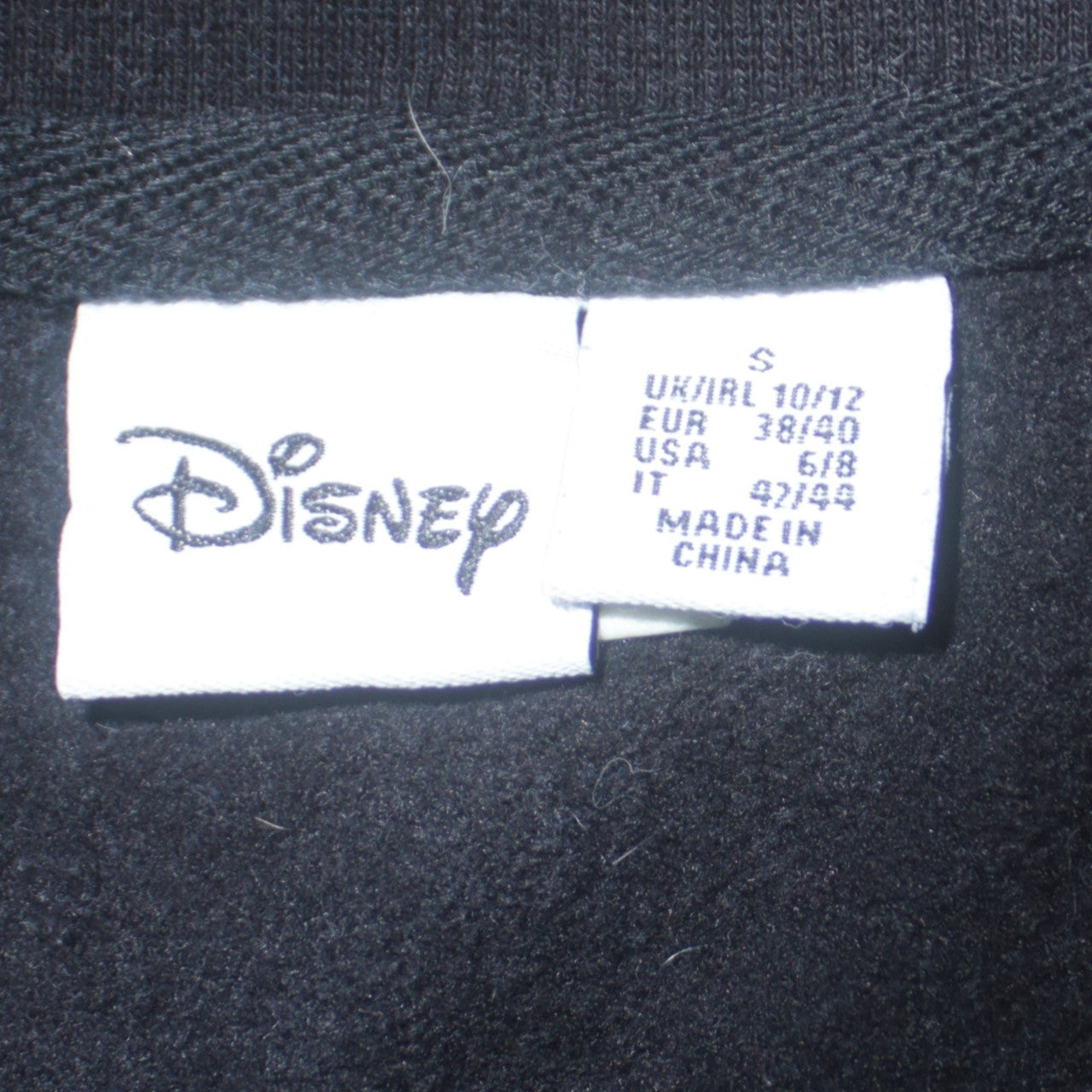 Disney Women's Black Glitter Logo Pullover Sweatshirt Size 10/12