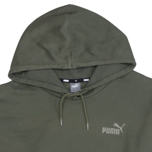 Puma Womens Green Pullover Hoodie Size L Relaxed Fit Sweatshirt