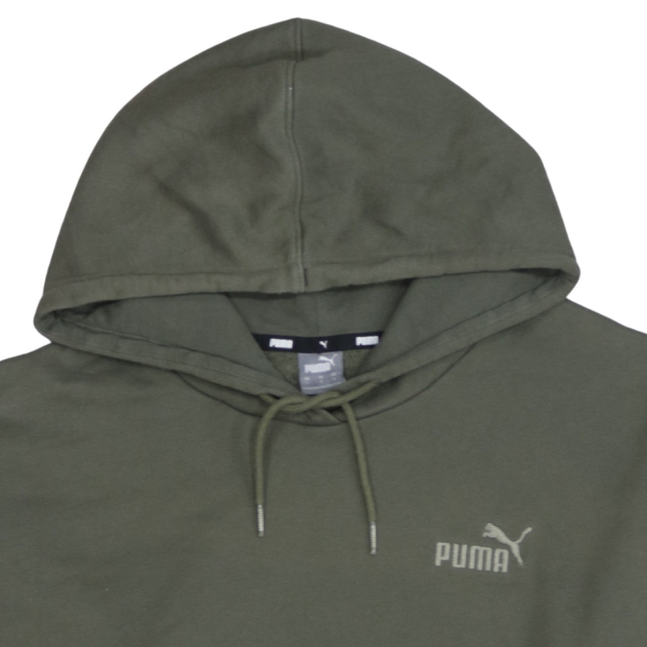 Puma Womens Green Pullover Hoodie Size L Relaxed Fit Sweatshirt