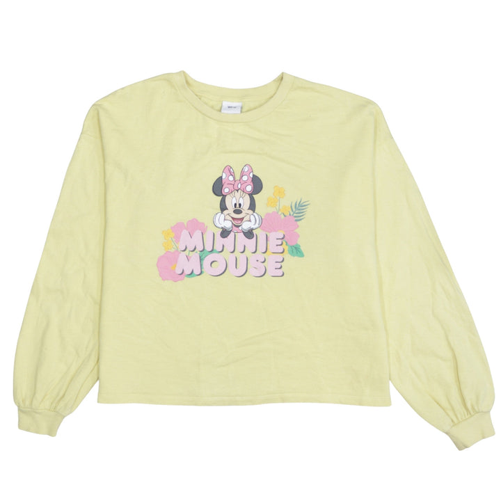 Disney Tu Women’s Yellow Minnie Mouse Pullover Sweatshirt Size 16