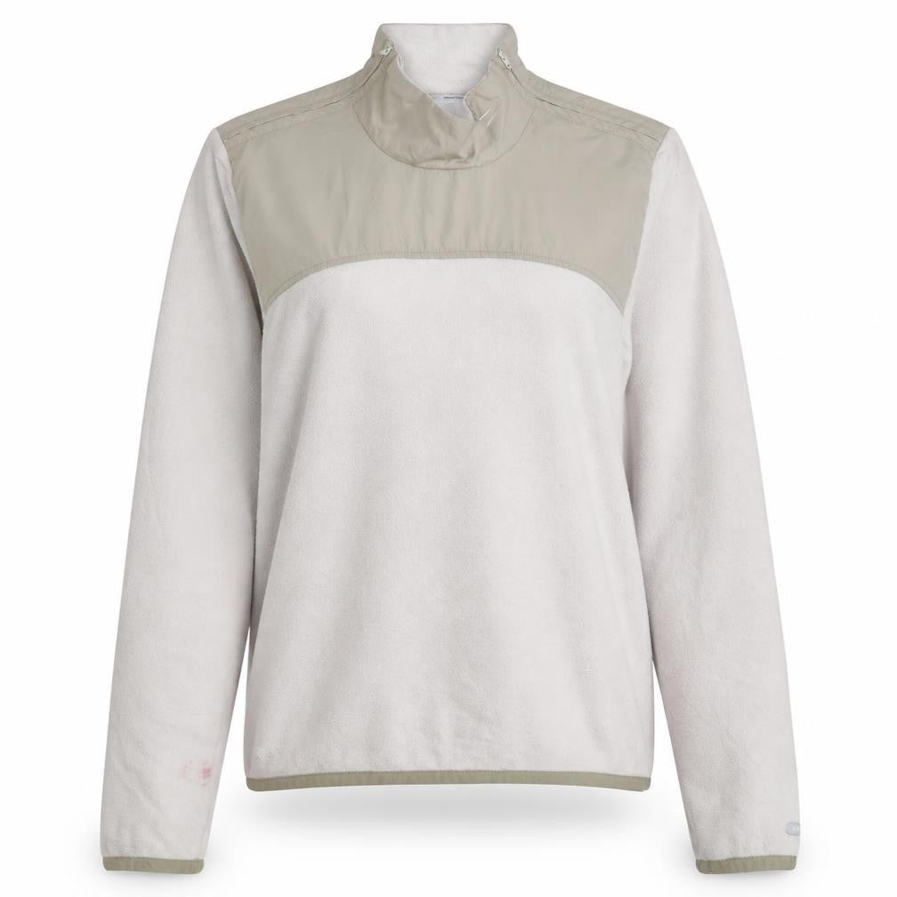 Front view of Nike Women Beige Therma Fit Fleece Pullover Sweatshirt, size L