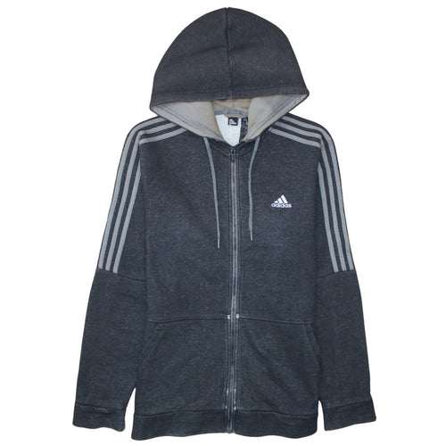 Adidas Men's Grey Full Zip Hooded Sweatshirt Medium Sports Fleece