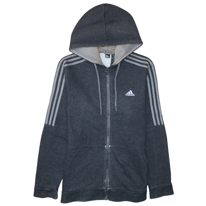 Adidas Men's Grey Full Zip Hooded Sweatshirt Medium Sports Fleece