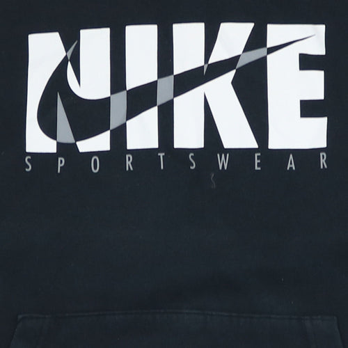 Nike Mens Black Pullover Hoodie L Sportswear Graphic Print