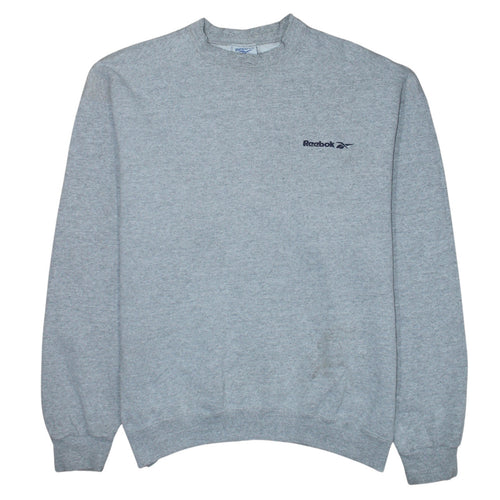 Reebok Men's Grey Regular Fit Crew Neck Sweatshirt M