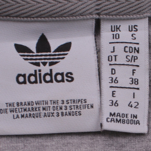 Adidas Women Grey Crew Neck Long Sleeve Pullover Sweatshirt Size 10